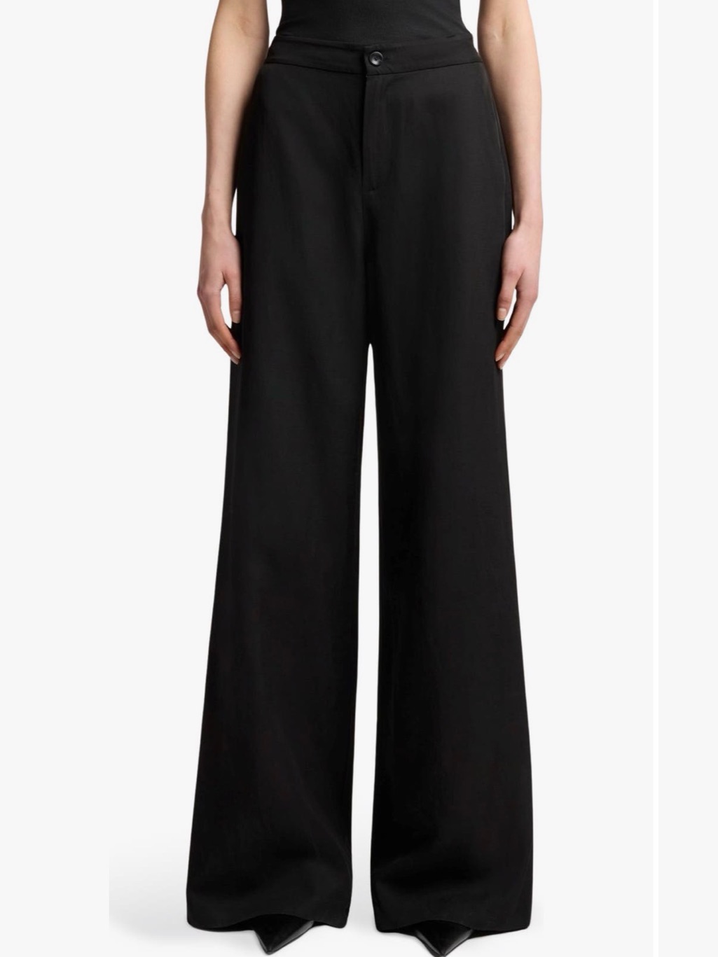 7 For All Mankind Black Wide-Leg Trousers